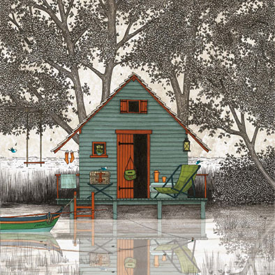 Cabane au bord du lac