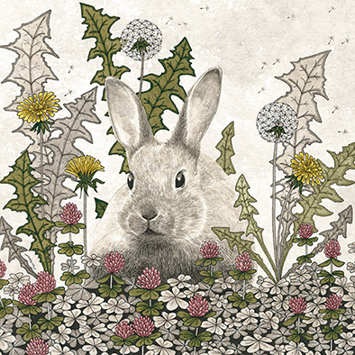 lapin dans les pissenlits